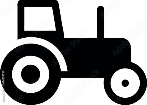Agricultural Power A Bold Tractor Icon for Farming and Machinery Concepts