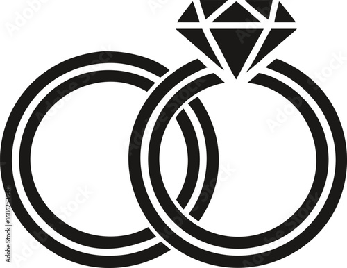 Elegant Wedding Rings Symbolizing Eternal Love and Commitment Graphic Depiction of Matrimony Ceremony and Strong Relationship Bond