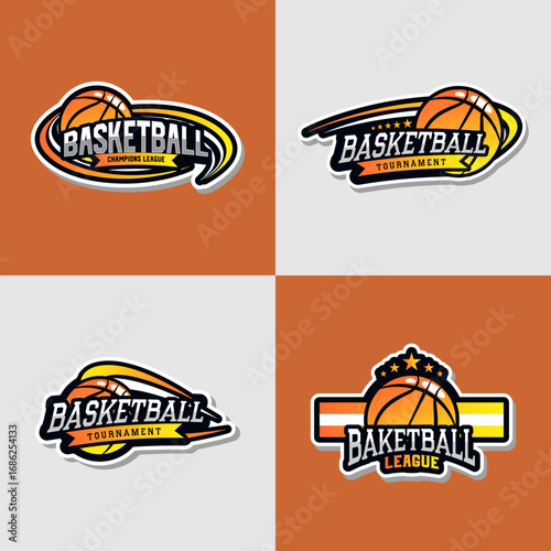 Basketball tournament logo vector 