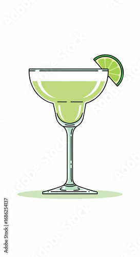 Refreshing Margarita Cocktail with Lime Garnish.