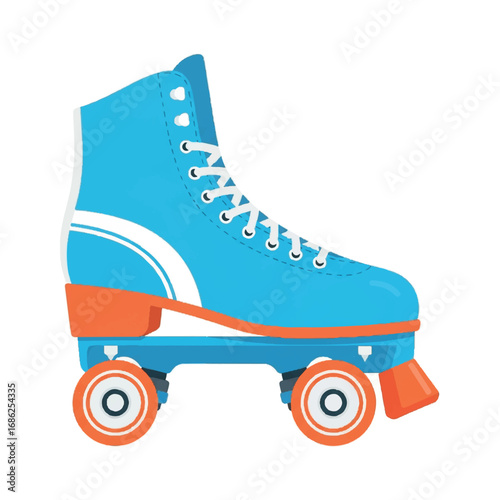 Retro Roller Skate Isolated on White Background.