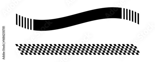 Flag Checkered Black and White Decorative Elements.