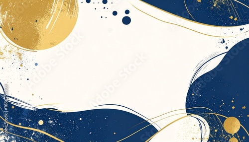 Wallpaper Mural 和モダン、和柄、和風イメージの背景素材（藍色、金） Torontodigital.ca