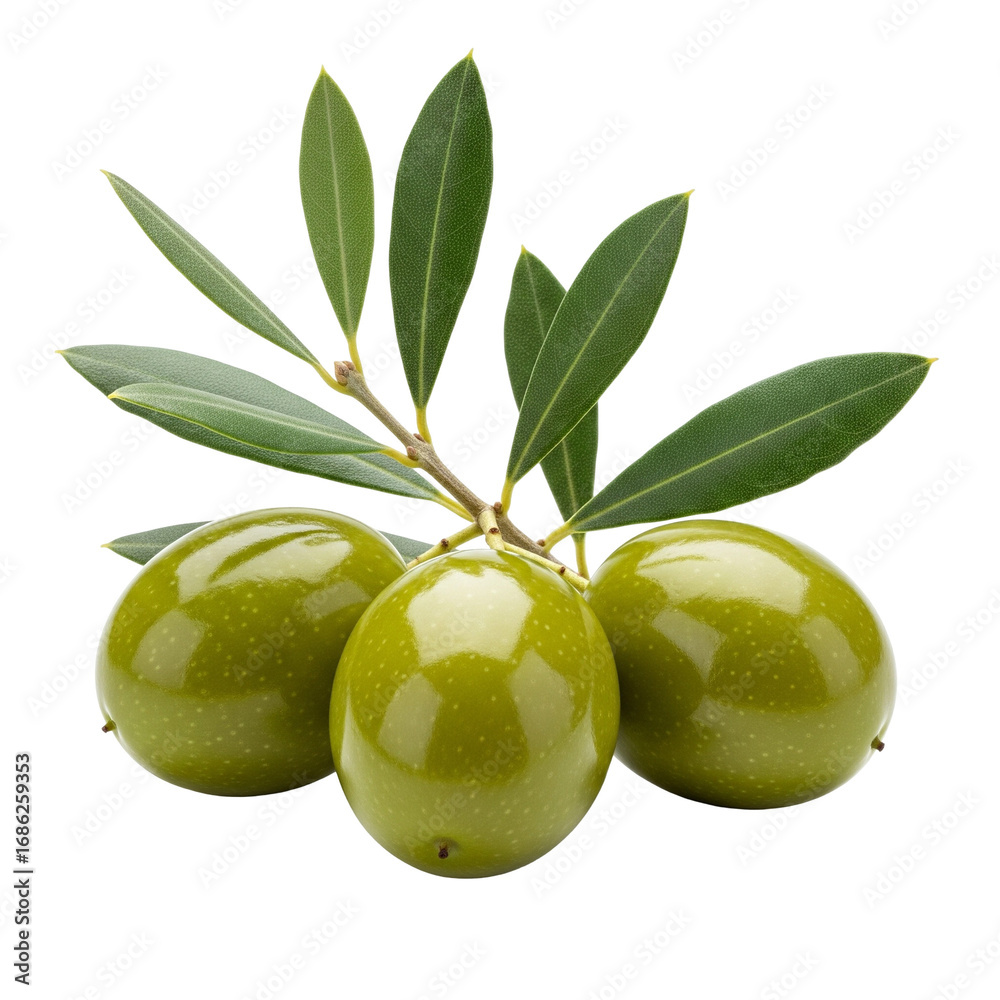 Obraz premium green olives on a branch