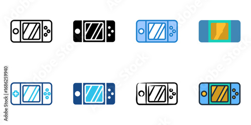 Console icon set multiple style collection 
