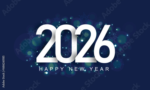 Happy new year 2026 background with Fireworks and bokeh