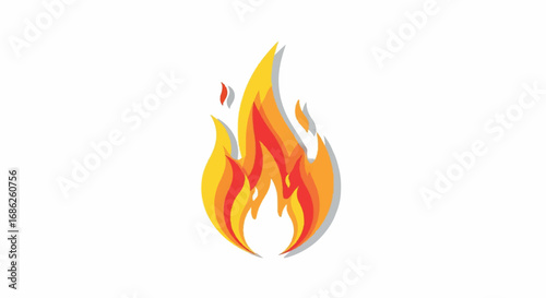Vibrant Fire Flame Icon Illustration.