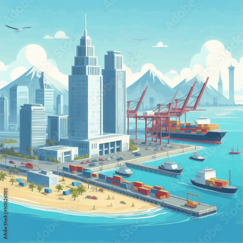 Harbor Dock Illustration