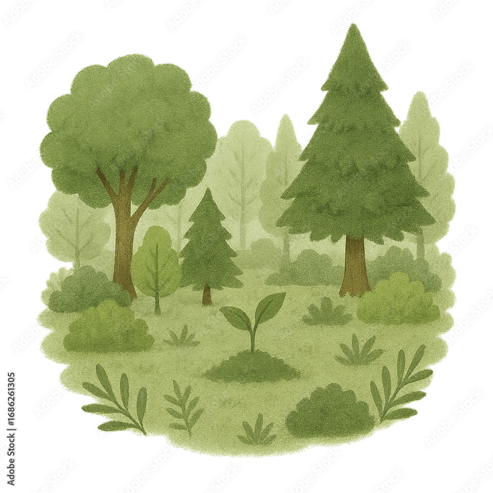 Fototapeta premium set of trees