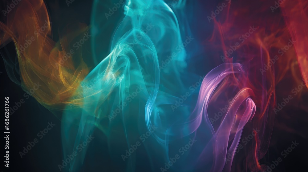 Obraz premium Colorful Smoke Swirls with Soft Light Effects for Background or Abstract Art Designs