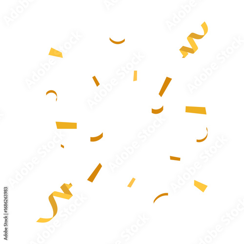 Golden confetti raining down from above, creating a festive and celebratory atmosphere