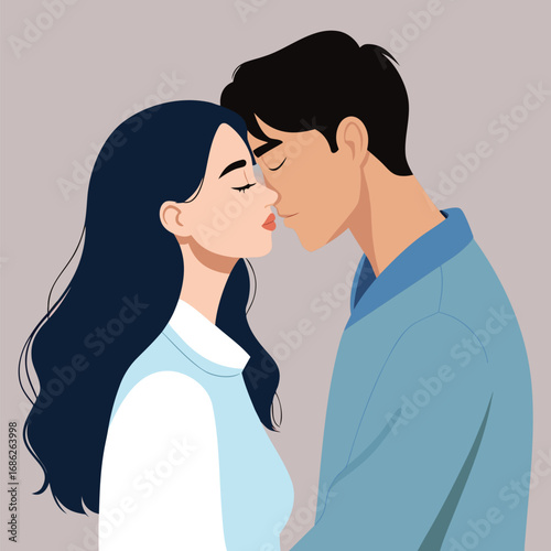 Romantic Embrace A Couple Sharing a Tender Kiss Moment of Intimacy and Connection between Lovers Expressing Deep Affection