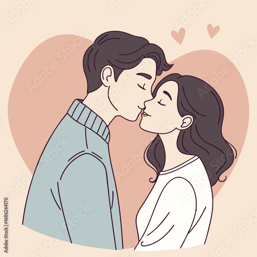 Romantic Embrace A Couple Sharing a Tender Kiss Moment of Intimacy and Connection between Lovers Expressing Deep Affection