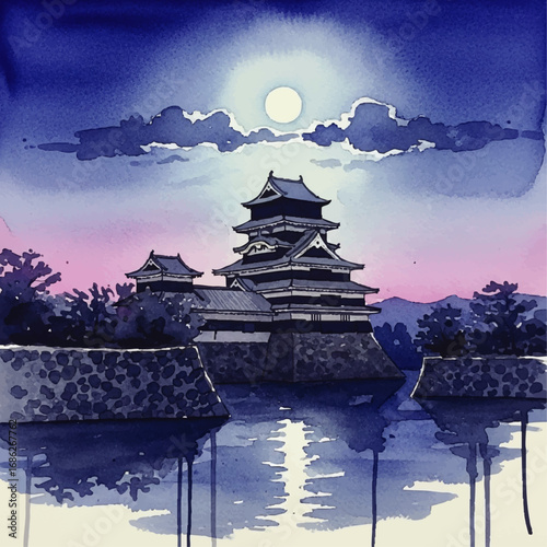 6-180 characters, descriptive, no keywords. (Checked: "A beautiful watercolor painting of a majestic Japanese castle at night under a full moon, reflected in...
