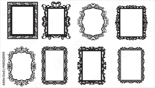 Ornate Vintage Frames And Decorative Borders Set