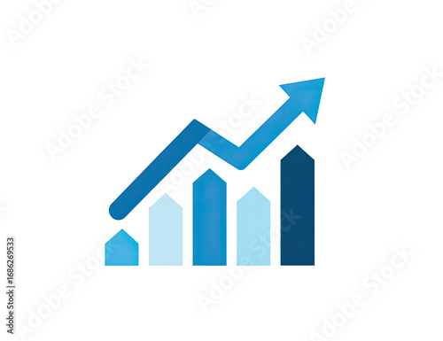 Free Download Blue graph icon showing upward trend - GFXLoad