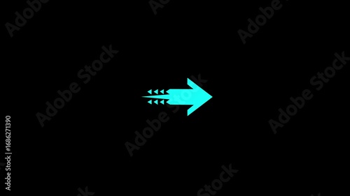 Arrow pointing right side animation .Right arrow for road direction .animated traffic directional arrows sign.