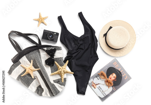 Stylish black swimsuit with...