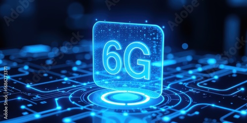 6G technology concept. Futuristic representation of 6G technology in a digital network.