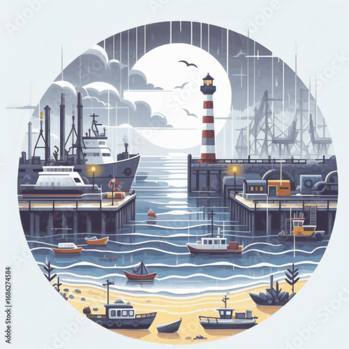 ship in the sea