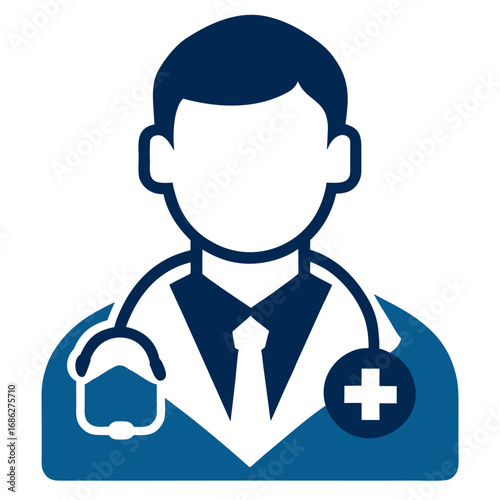 doctor icon silhouette on white background