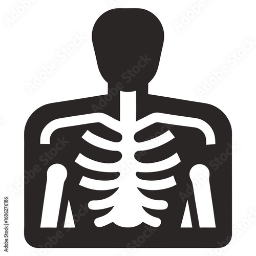 vector illustration of a silhouette of x-ray icon