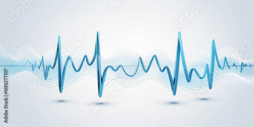 Abstract blue background with a green line representing a cardiogram or heartbeat monitor