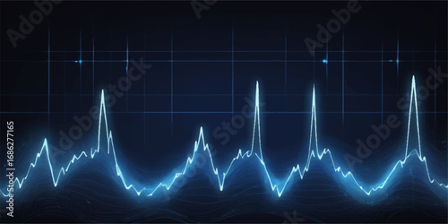 A graphic ekg wave of a healthy heartbeat on a medical monitor