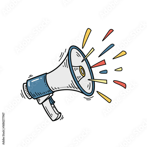 Announce your message with a vibrant megaphone, ideal for marketing and promotional content