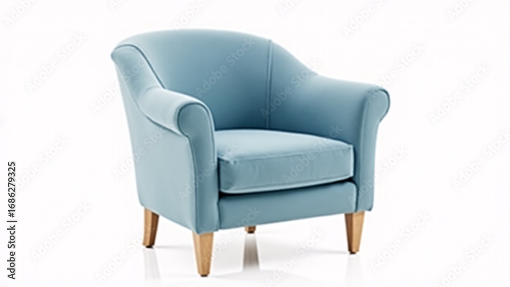 Light Blue Armchair On White Background