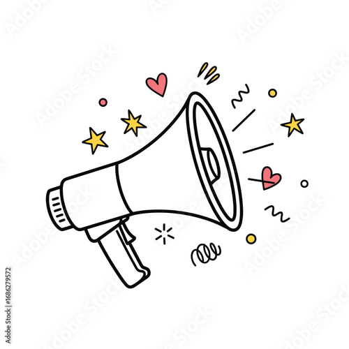 Announce your message with this dynamic megaphone illustration, perfect for marketing and promotion!