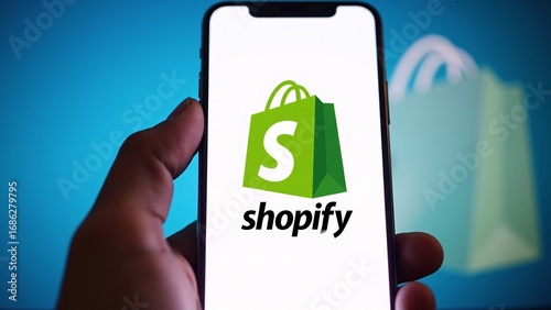 Shopify Logo Displayed On Smartphone Screen