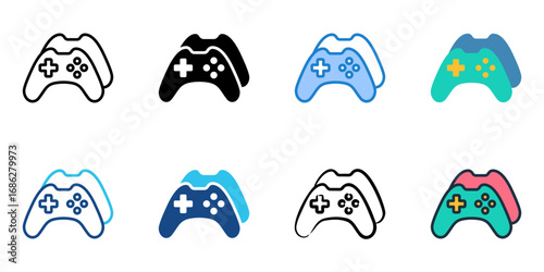 Multiplayer icon set multiple style collection 

