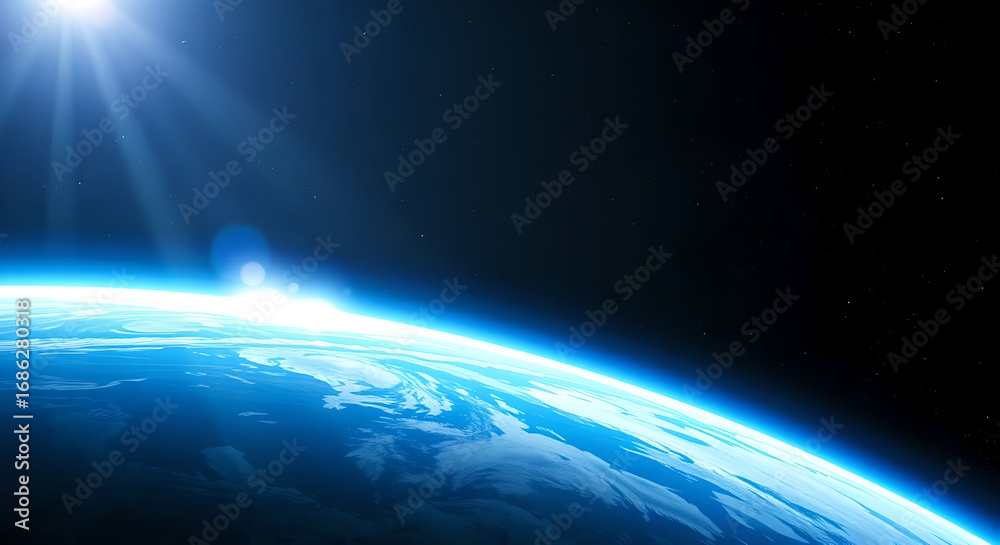 Fototapeta premium Majestic Earthrise A Celestial View of Our Planet from Space