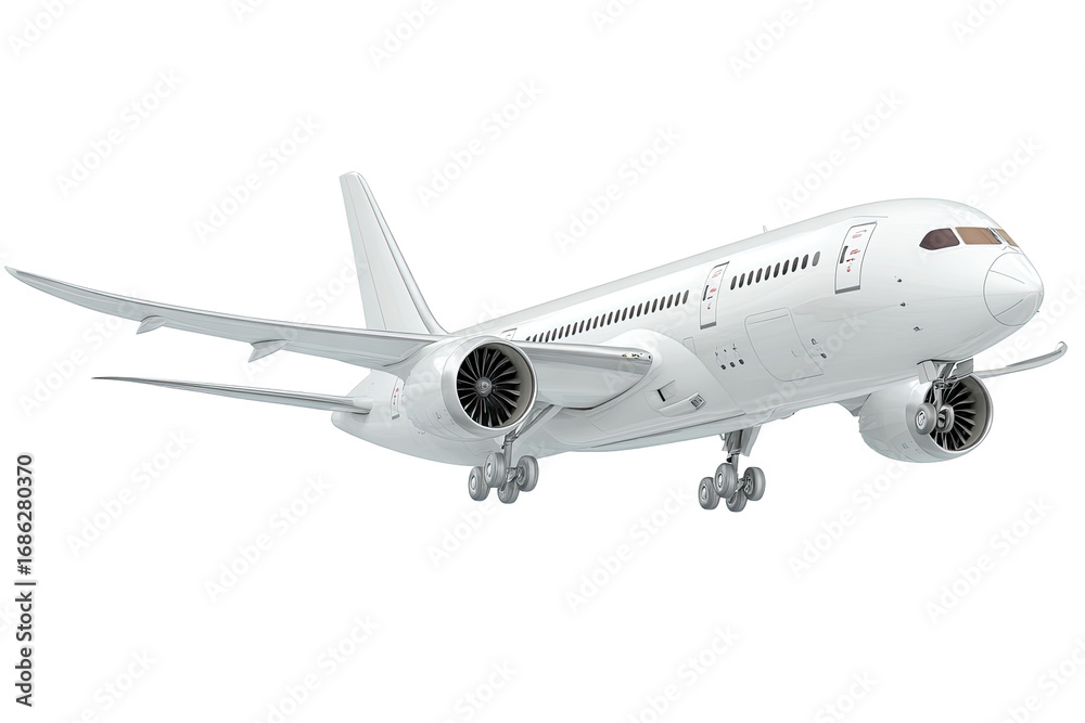 Obraz premium White passenger jet in flight (4)