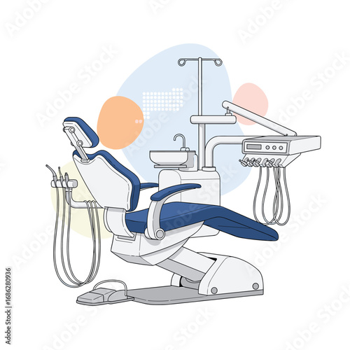 Modern dental clinic equipment ready for patient care with clean, contemporary design