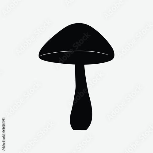 Mushroom Sign Symbol Vintage Graphic Icon Symbol, Mushroom Drawn Minimalist Simple Silhouette Art
