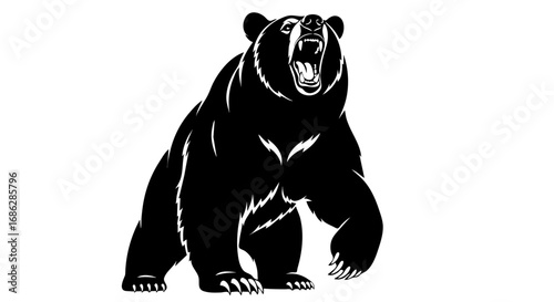 Bear silhouette black vector illustration