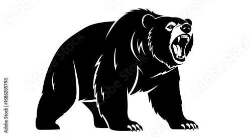 Bear silhouette black vector illustration