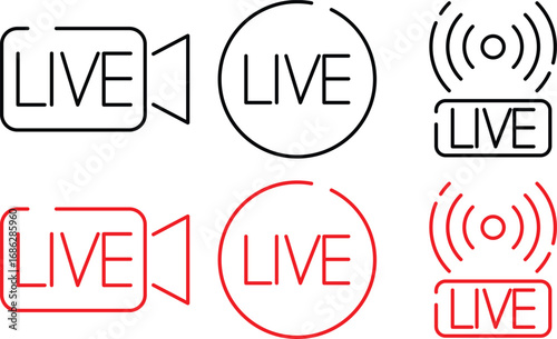 Live Streaming Icon set. Video Streaming