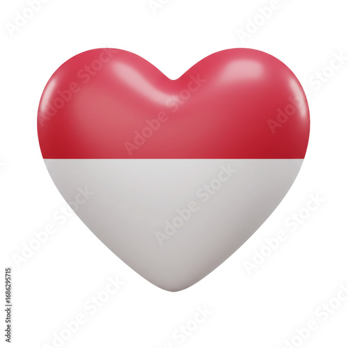 A glossy, heart-shaped symbol representing love and national pride, featuring a vibrant red and white color scheme. Free Download A glossy, heart-shaped symbol representing love and national pride, featuring a vibrant red and white color scheme. - GFXLoad