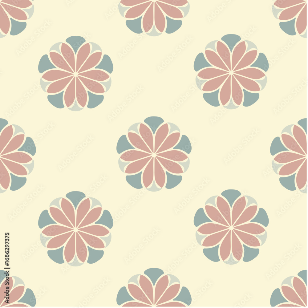 Fototapeta premium Floral Seamless Pattern Vector Backgrond
