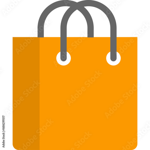 Orange Shopping Bag Icon