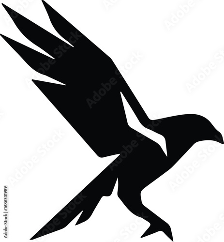 Illustrator Vector Eagle soars in the sky simple silhouette