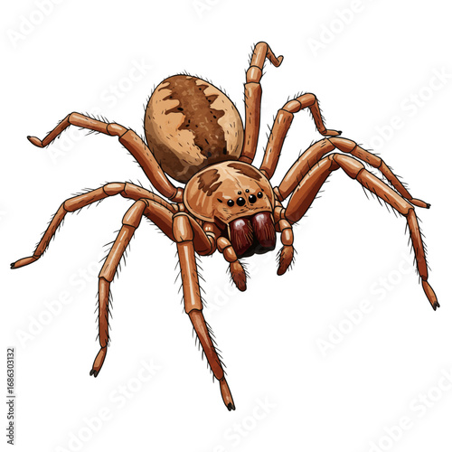 Detailed watercolor vector illustration of a camel spider, also known as Solifugae, isolated on a white background for educational or design use