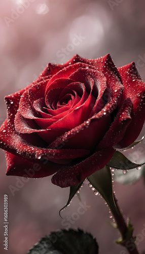 Flower & Dew Droplets Wallpaper: Roses