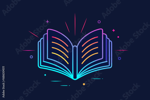 open book with glowing pages education learning reading