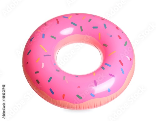 Pink donut inflatable pool toy