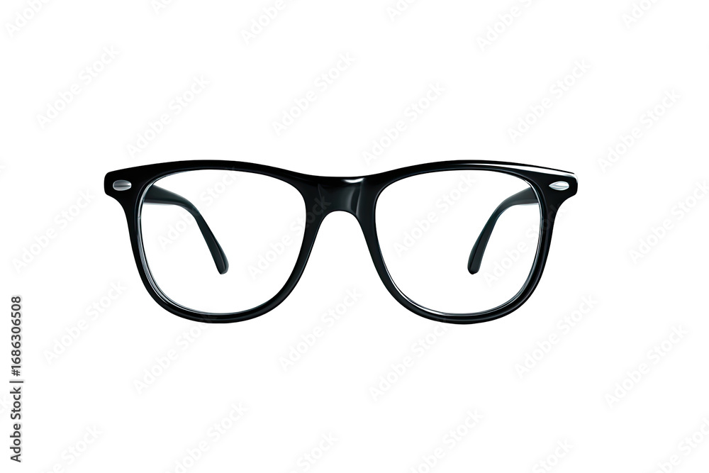 Fototapeta premium Black eyeglasses on black background