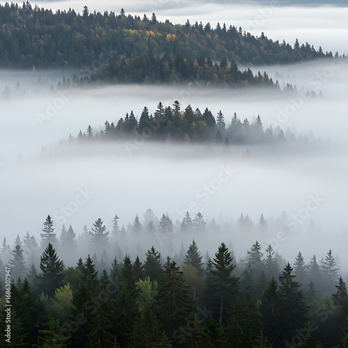 Wallpaper Mural 霧海の森層 Torontodigital.ca